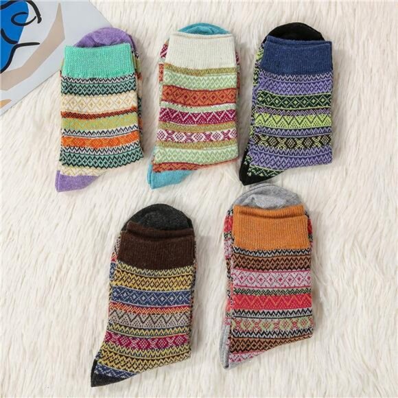 Womens Wool Socks Winter Athletic Socks Crew Sock Warm Hiking Merino Wool - Picture 4 of 6